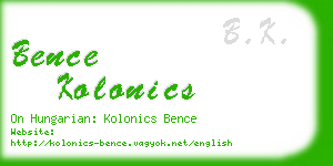 bence kolonics business card